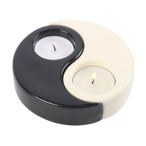 ($10) Yin Yang 2-Piece Tealight Candle Holder - Picture 2 of 6